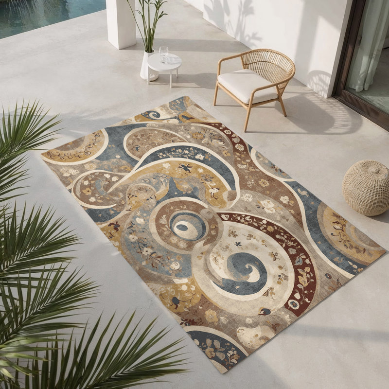 Cheeky Curl Indoor And Outdoor Area Rug, Rectangle 5' x 7'