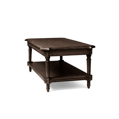 Maven Lane Pullman Traditional Rectangular Wooden Coffee Table In Antiqued Brown Finish