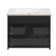 Armoire flottante murale 24 po avec armoire latérale, meuble-lavabo rectangulaire, petit lavabo de salle de bain avec trou de robinet simple et trop-plein, armoire de salle de bain moderne avec lavabo en céramique-356420510