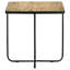 Travertine And Black Accent Table