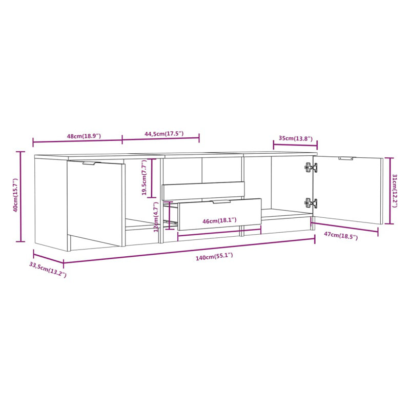 Danjean TV Stand, Light Gray