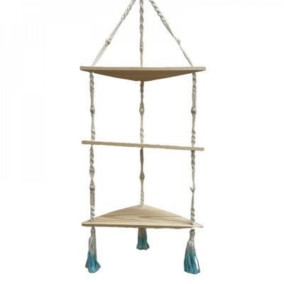 3 Triangular Shelves On Macrame Frame Planter