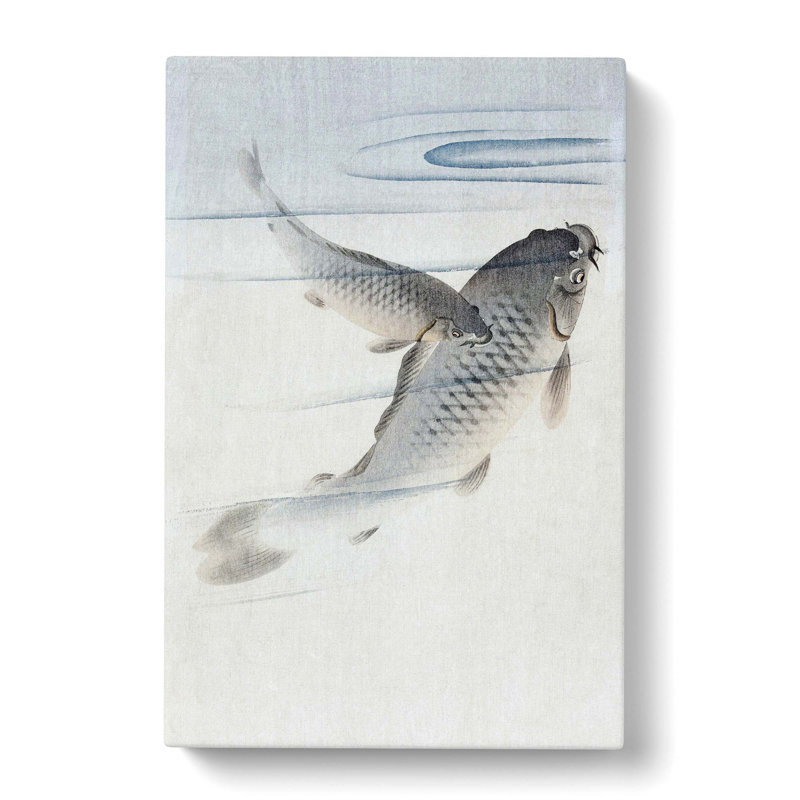 Pair Of Carps by Ohara Koson - Wrapped Canvas, 60cm H x 40cm W x 3cm D