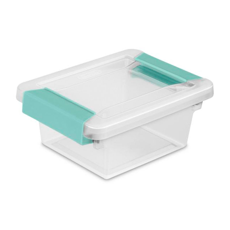 Sterilite Medium Clip Box Clear Home Storage Tote Container with Lid, 12-Pack, Mini