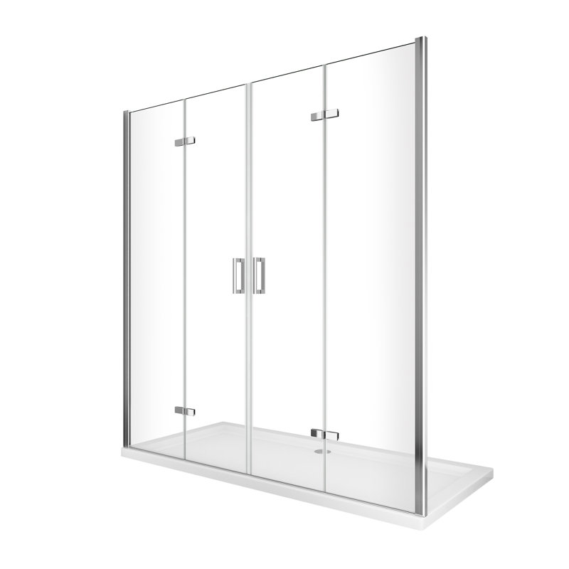 Gavien 6 mm Wall-to-Wall 4-Panel Bi-Fold Shower Door, 148-151.5 cm, H 190 cm