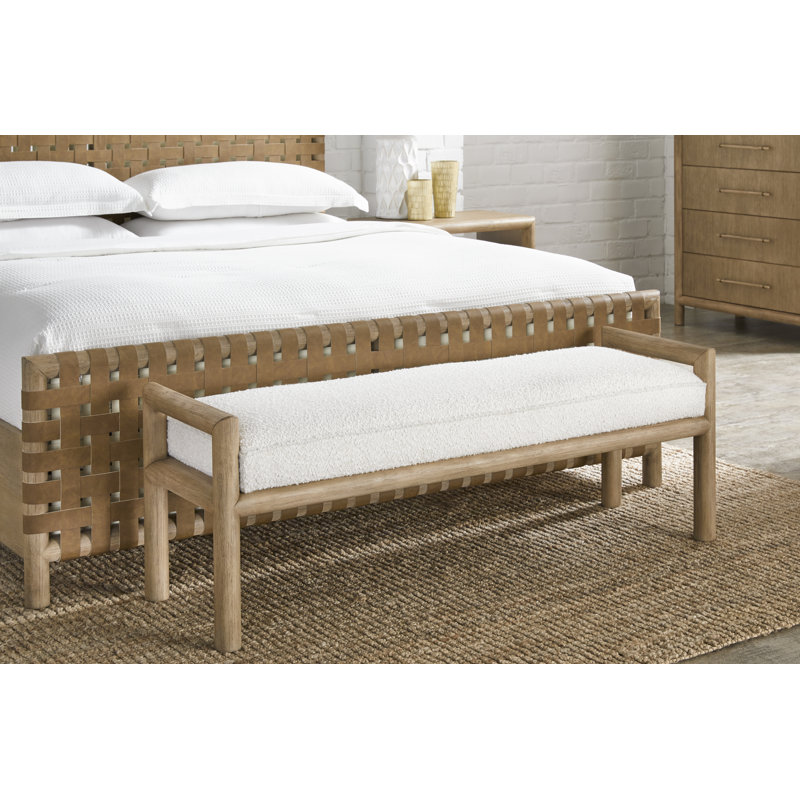 Banc en bois Colleen, Blanc, Naturel