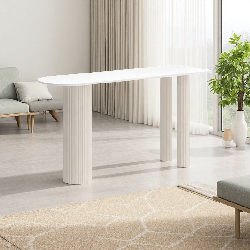 Table de bar crème simple de style crème, H 41,30 po x l 78,70 po x P 19,60 po