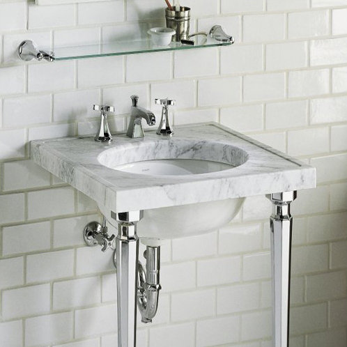 Kathryn® 24" x 22" Marble Console Tabletop with 8" Widespread Faucet Holes and Cut for K-2205-g/K-2210-g Undermount Bathroom Sink