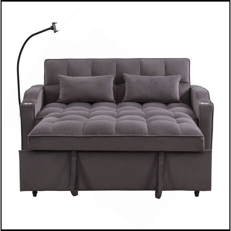 Canapé-lit avec couchette gris anthracite