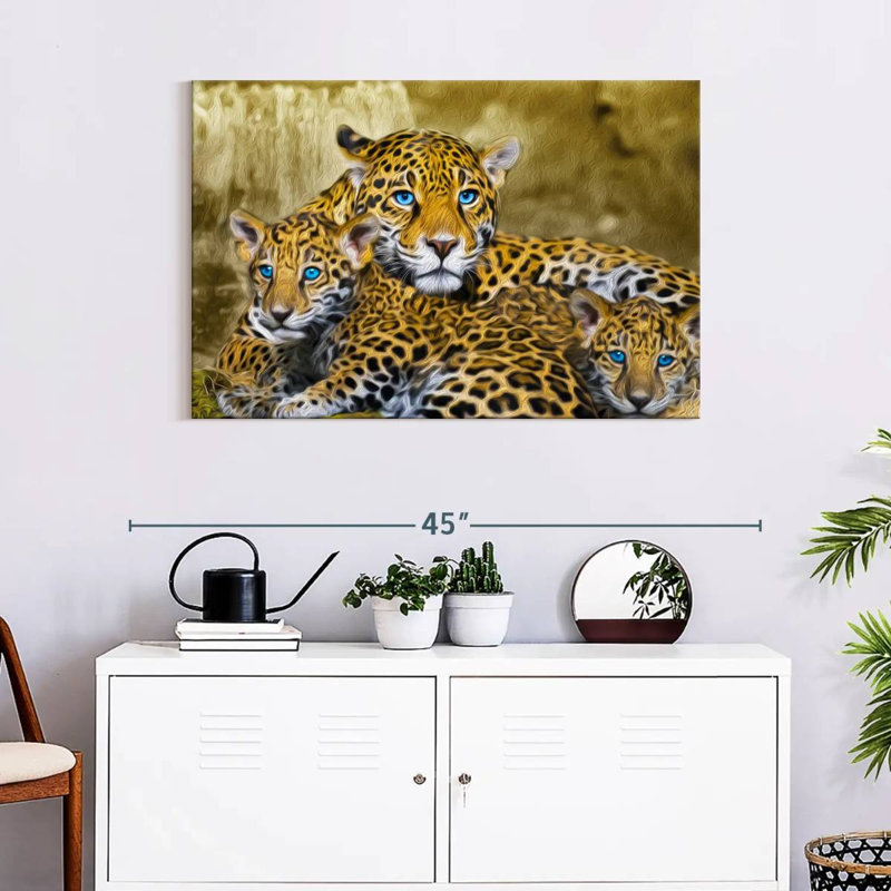 Brampt Jaguar Family, 24" H x 36" W