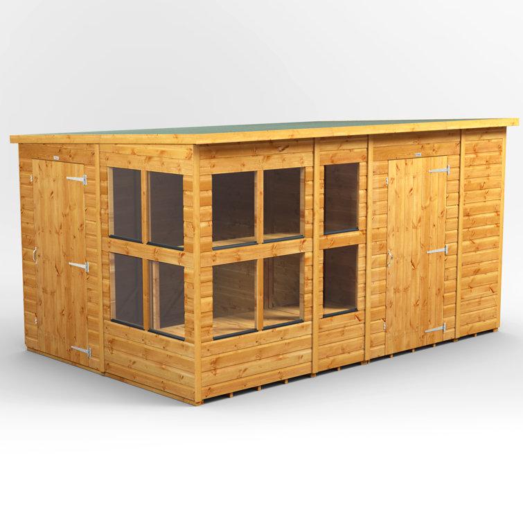 8 ft. W x 12 ft. D Power Pent Shiplap Dip Treated Potting Shed - including 6ft Side Store (12x8)