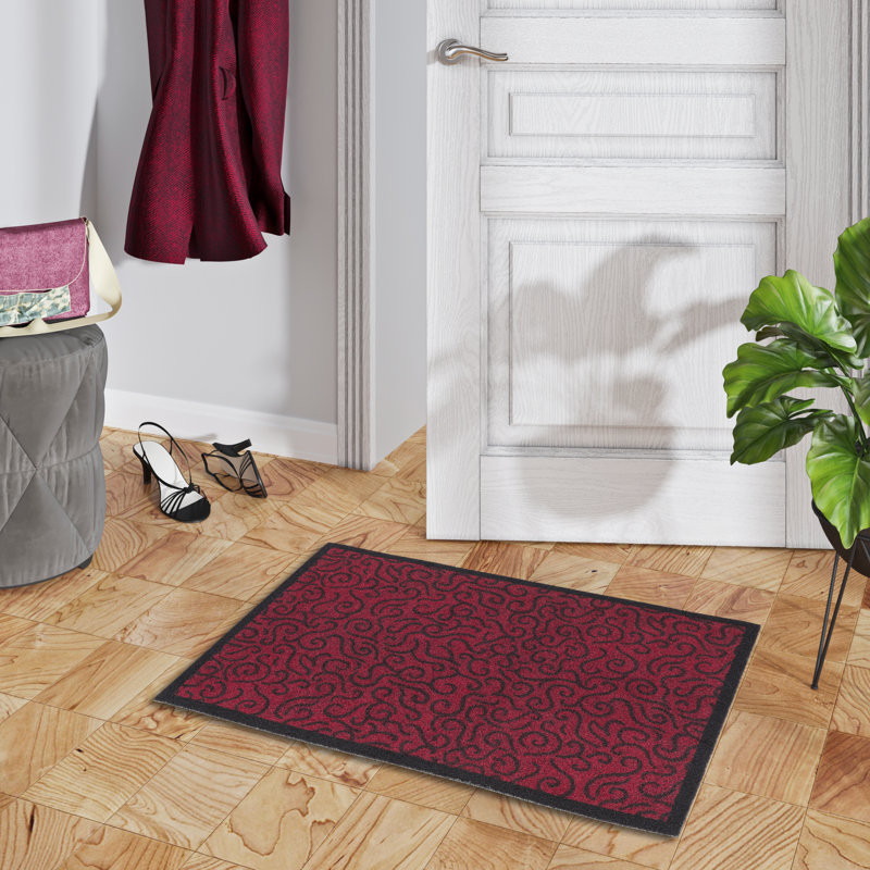 Halfeti Door Mat, 0.5cm H x  90cm W x 120cm D, Red