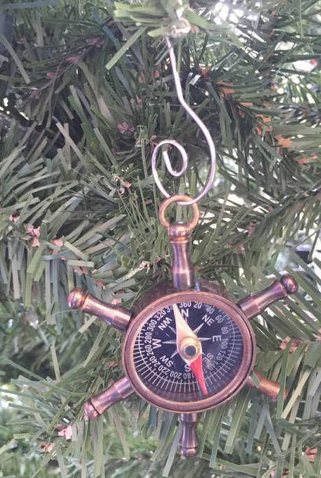 Ornement de noël à bateau wheel compass