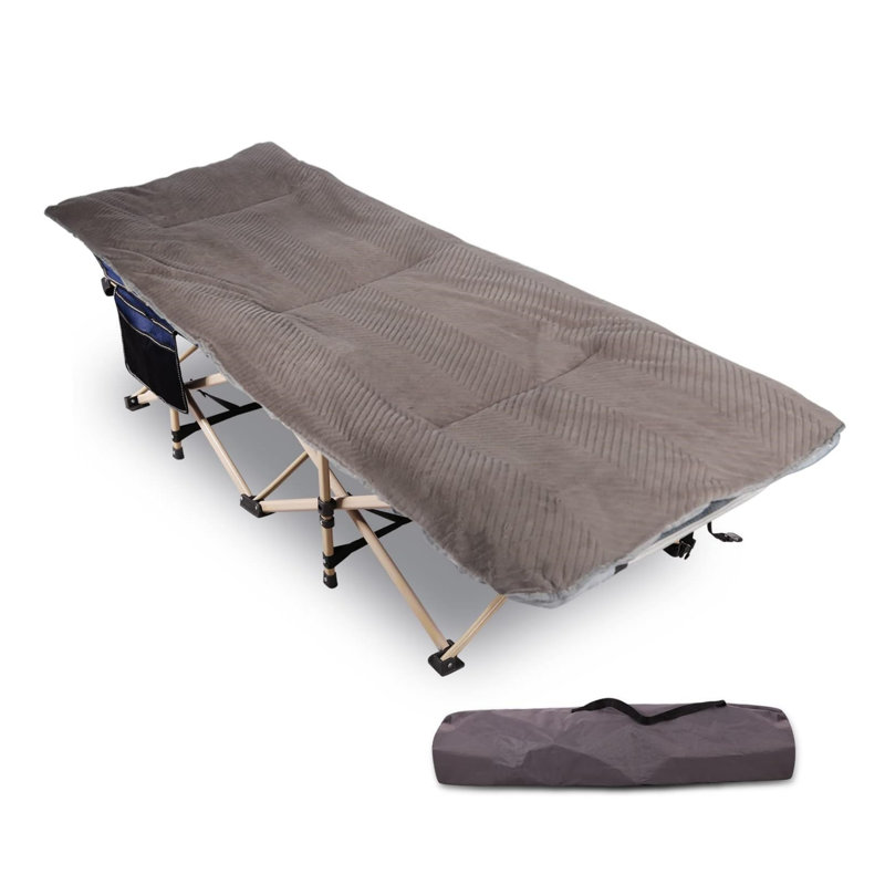 Lit de camp portatif pliant avec matelas Redcamp, Café