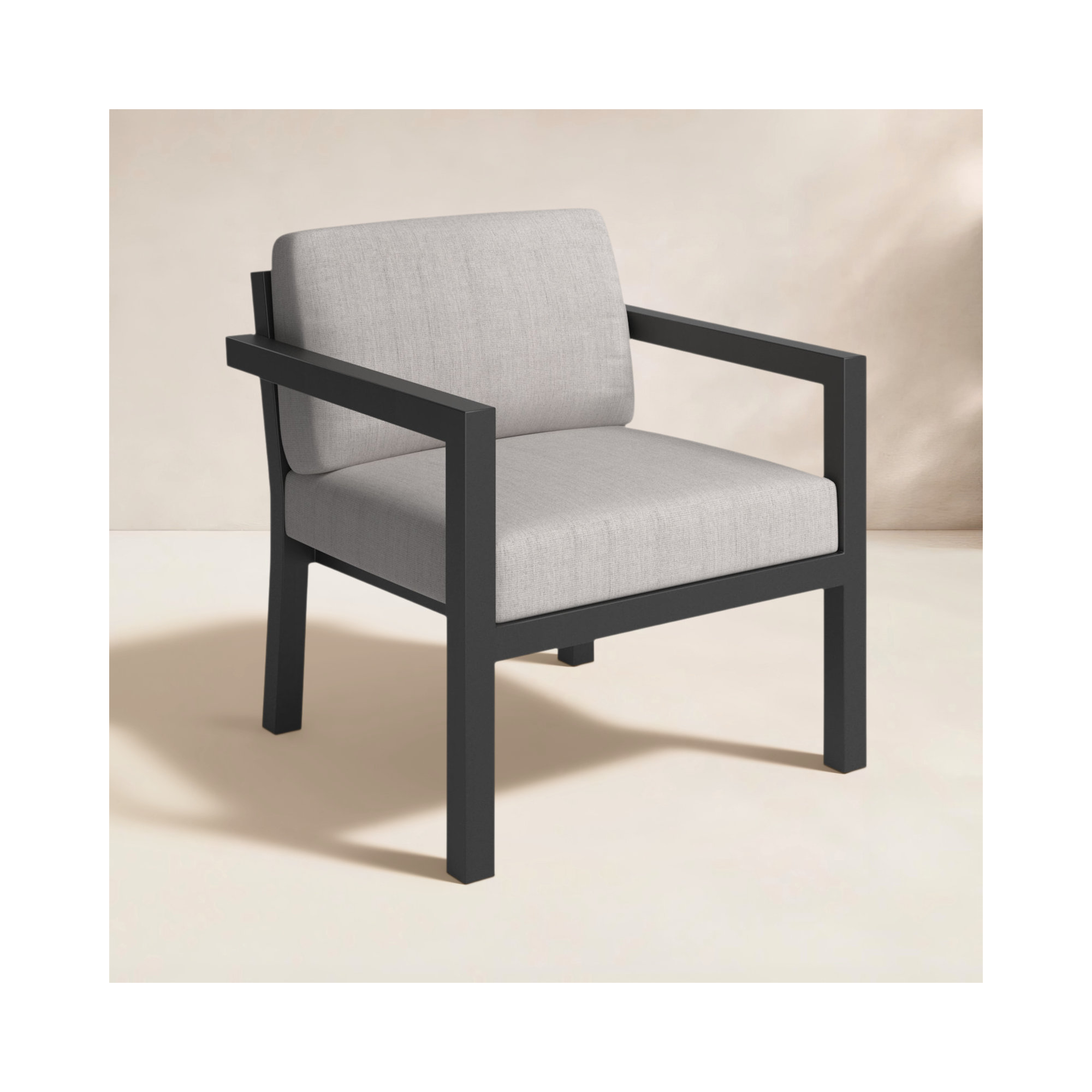 Vivant Patio Chair with Sunbrella® Cushions, White, Cast Silver