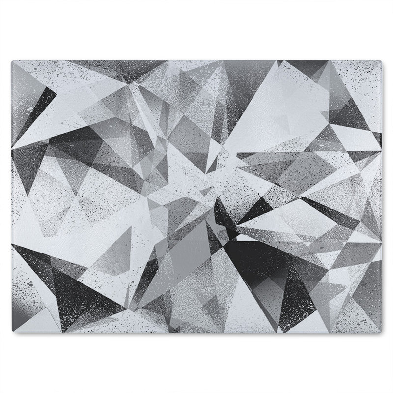 Geometric Grunge Pattern Glass Chopping Board