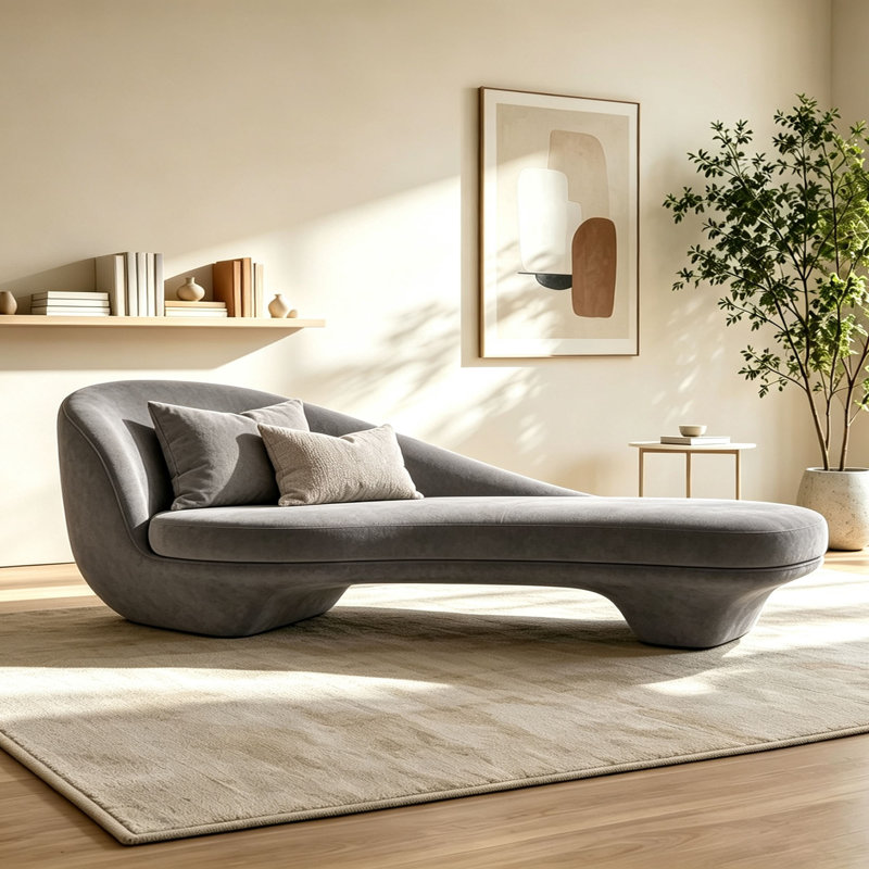 Chaise longue de loisir de style luxueux, Orange