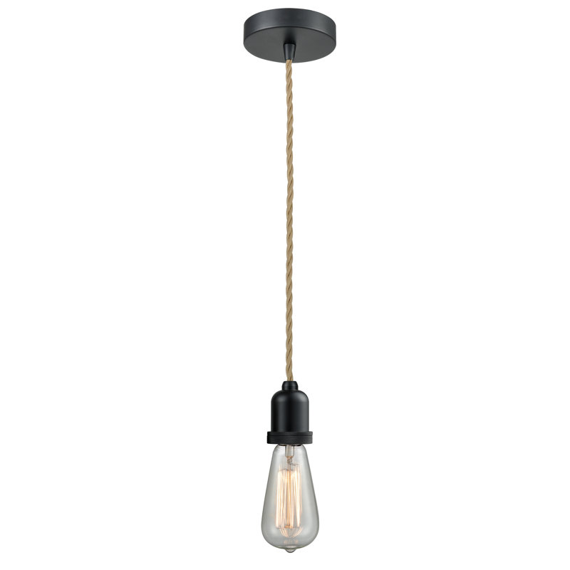 Luminaire suspendu pour une seule ampoule 1 lumières Webber, Noir mat