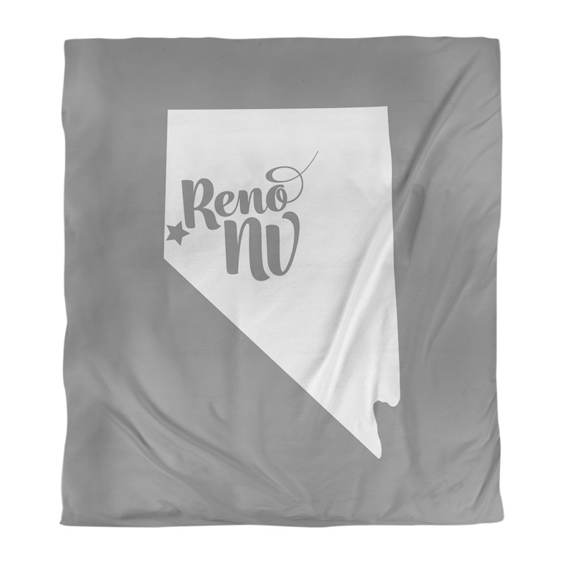 Housse de couette reno nevada, Polyester brossé, Housse de couette pour lit simple, Gris