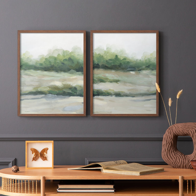 «Faded Morning I», reproduction encadrée de qualité supérieure - prête à être accrochée - aucun clou requis - aucun clou requis