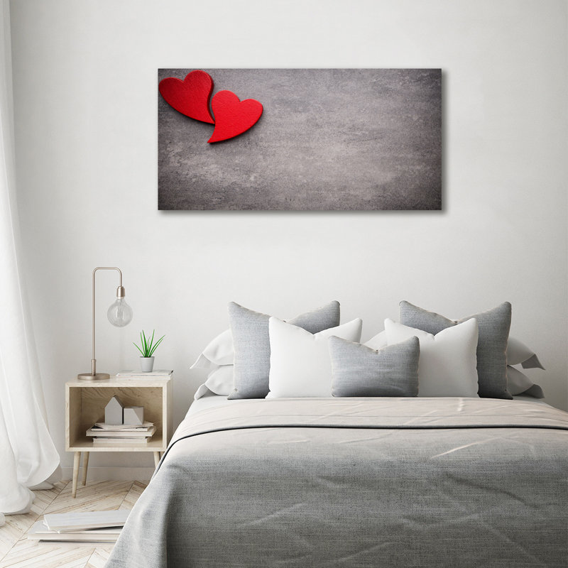 Red Hearts - Wrapped Canvas Print
