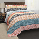 Bohemian 100% Cotton Reversible 3-Piece Quilt Set