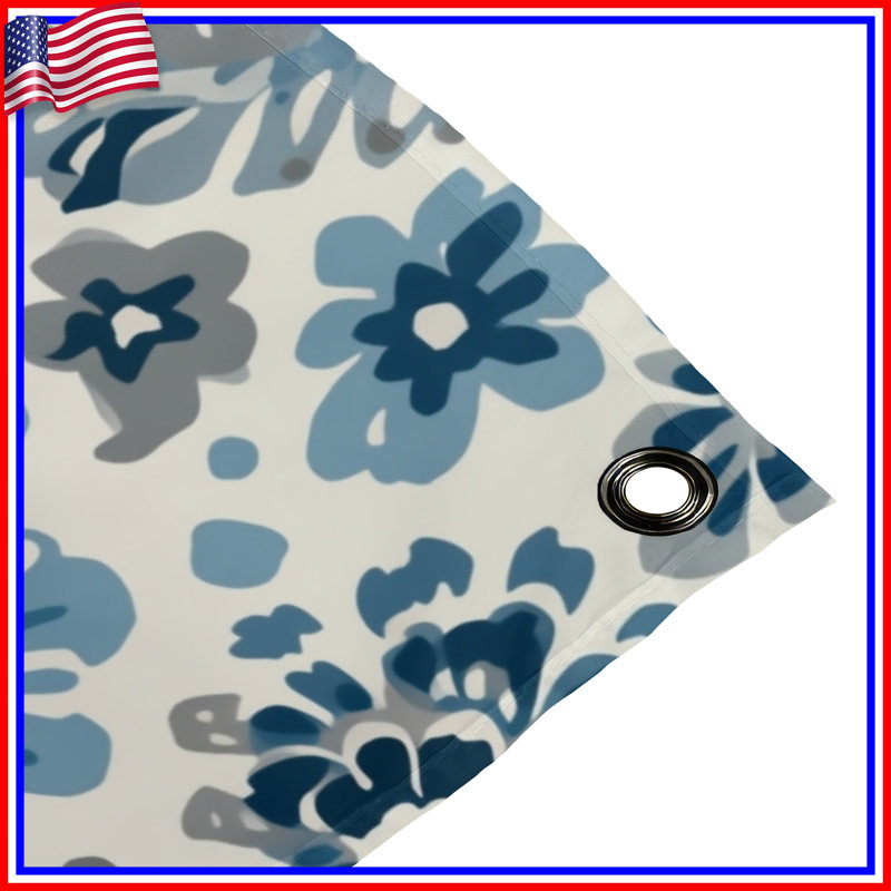 Tapisserie murale motif floral bleu gris, 104in H x88 with 4 Grommets