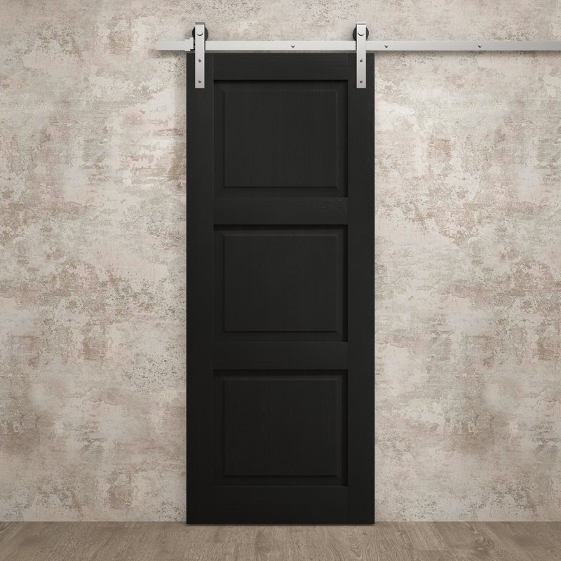 Porte de grange moderne | Ego 5010 | Ensemble de quincaillerie lourde Silver Rail Track | Portes intérieures solides
