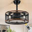 Ventilateur de plafond de style ferme de 20 pouces avec éclairage et télécommande, moteur à courant continu réversible, profil bas industriel