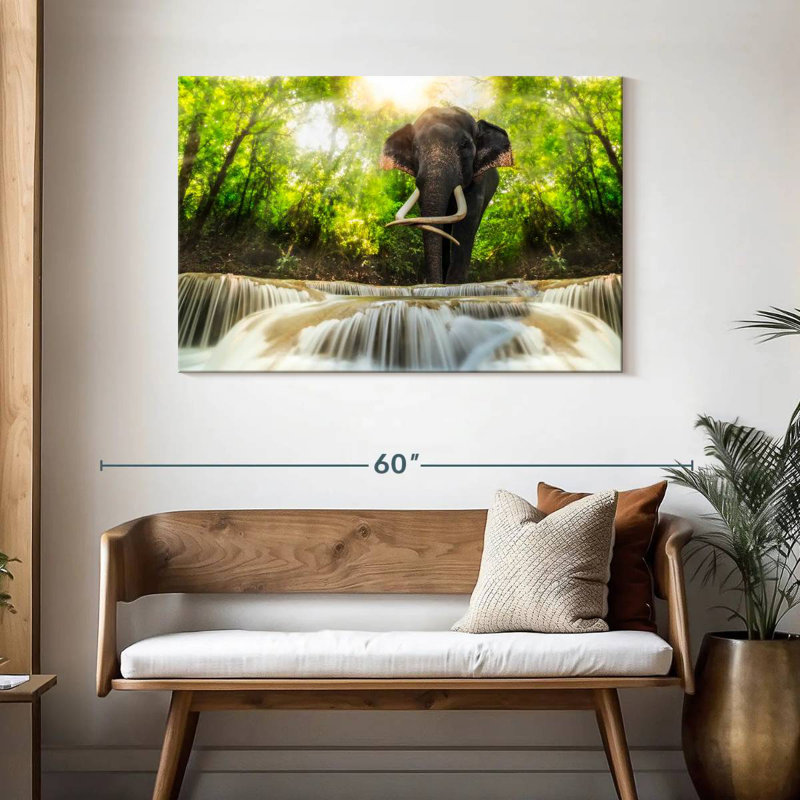Brampt Waterfall Elephant, 30" H x 45" W