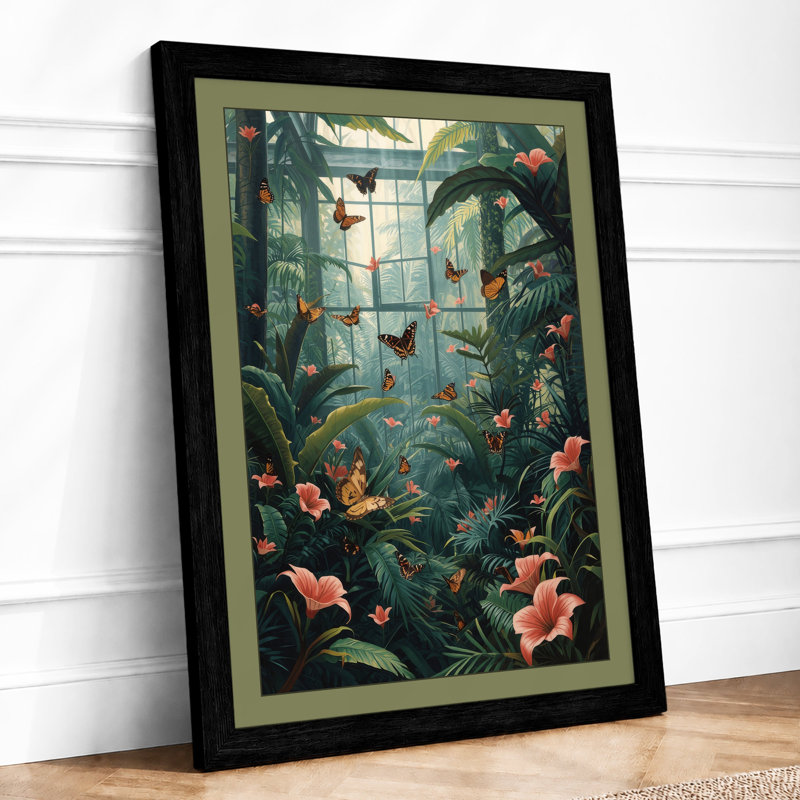 Greenhouse Eden Botanical - Framed Print, A1 - 84.1 x 59.4 cm, Black