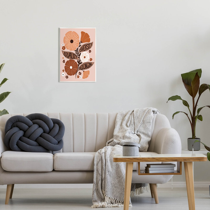 Art mural, égalité, variété, fleurs par Jo Taylor, H 19 po x l 13 po x P 0,5 po