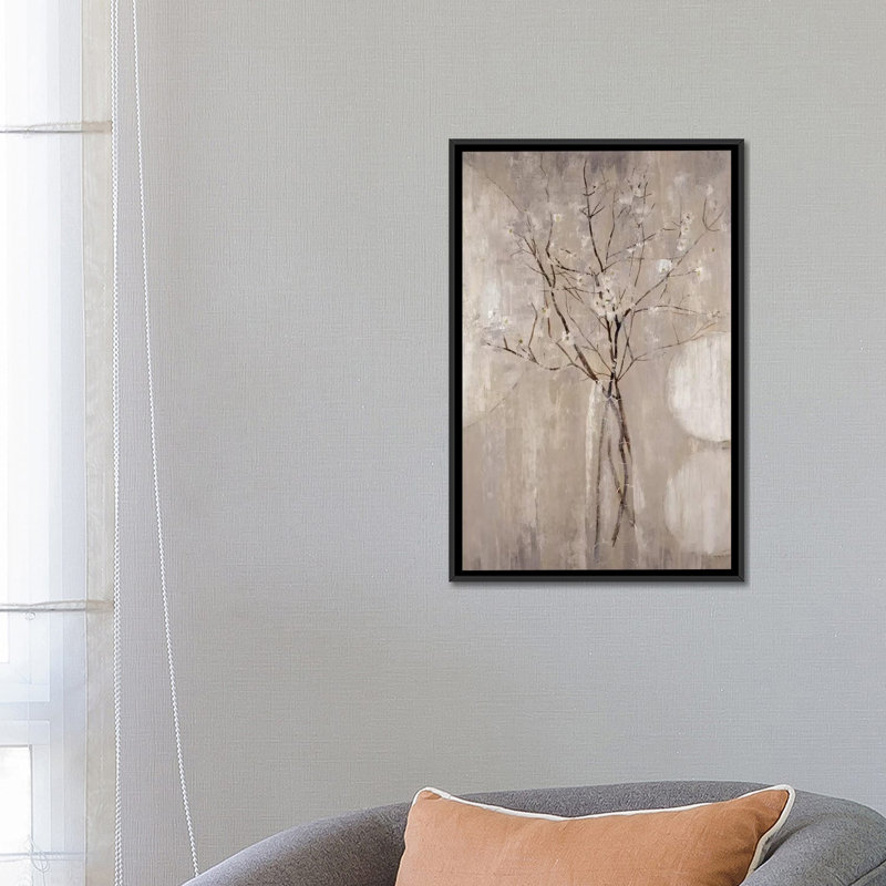 «Champagne Blossoms», reproduction sur toile, H 26 po x l 18 po x P 1,5 po, Toile avec cadre noir, Pas de tapis