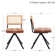 Markwart Armless Swivel Tufted Leather Task Chair with Rattan Low Back and Black Steel Frame