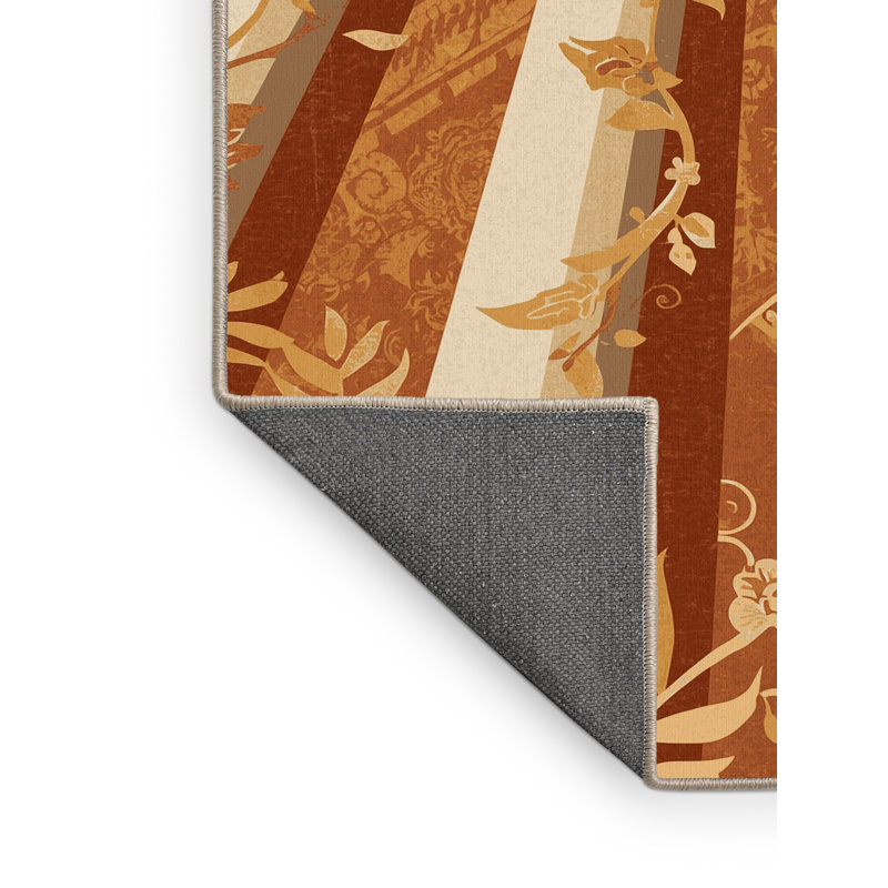 Tapis floral doux et moelleux classique à motif floral brun et beige Schroeder, 4 x 6