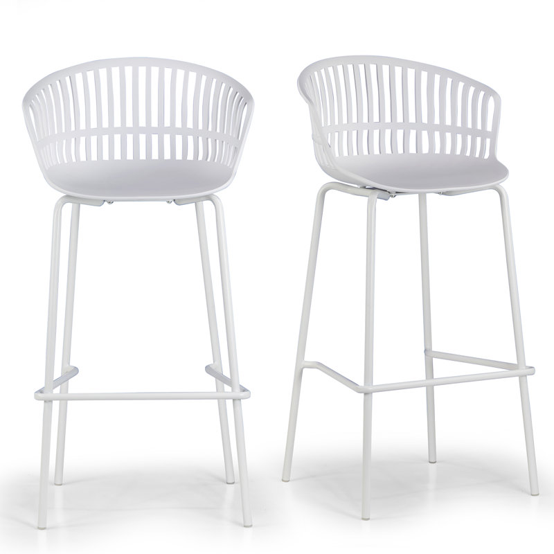 Korrah Counter Stool with Metal Frame, Bar Stool (30” Seat Height), White