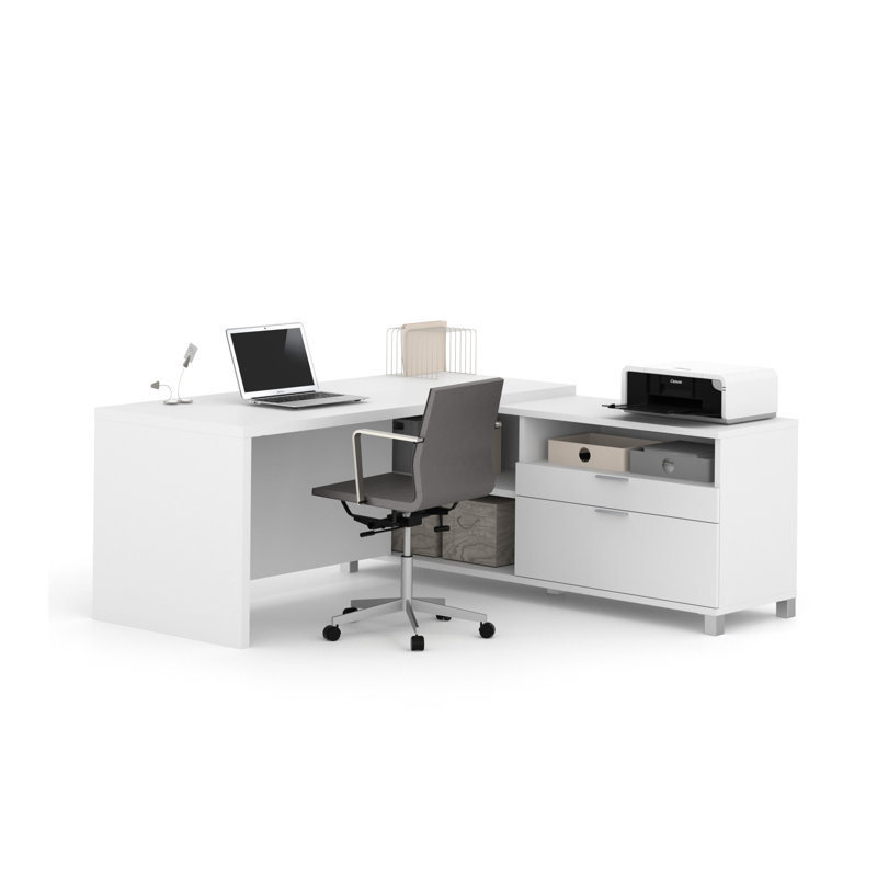 Ornello Reversible 72W L-Shape Executive Desk, White