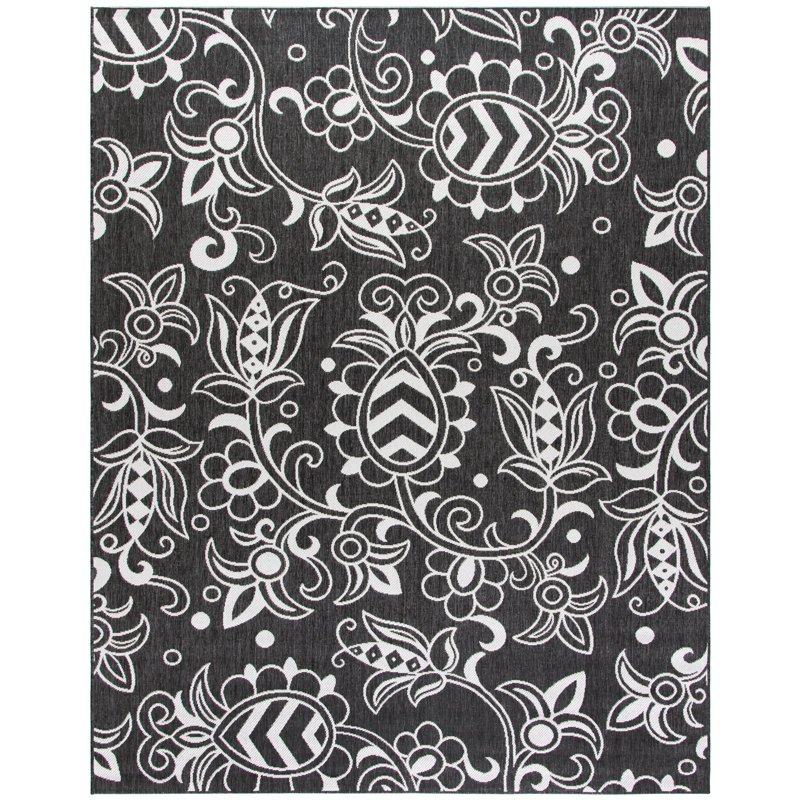 Jie Performance Floral Indoor/Outdoor Area Rug, Rectangle 8' x 10'