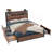 Queen Size Bed Frame With Four Storage Drawers, Socket In Headboard And Stable Iron Frame, Ideal For Bedroom Use American Design Steel Reinforcement, Extra - Large Drawers Brown Wood, Decor