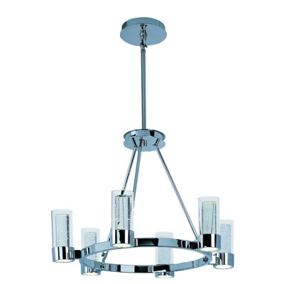 Grammer 6 - Light Wagon Wheel Chandelier