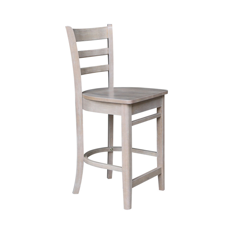 Marasco Solid Wood Counter Stool, Washed Gray Taupe/ Washed Gray Taupe Frame