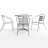 Johannette Round Aluminum Indoor-Outdoor Restaurant Dining Table Set with 4 Slat Back Chairs-93389844-93389843