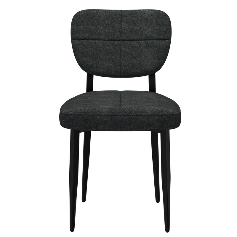 Ensemble de 2 chaises Zandya gris anthracite et noires, Gris anthracite