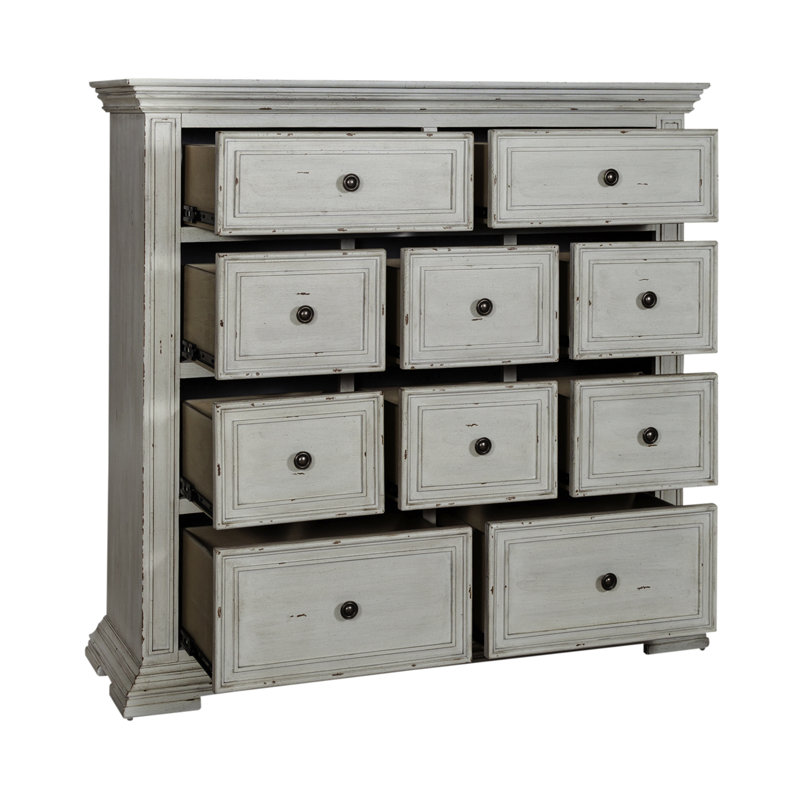 Temple Cloud 10 Drawer Bedroom Dresser, White