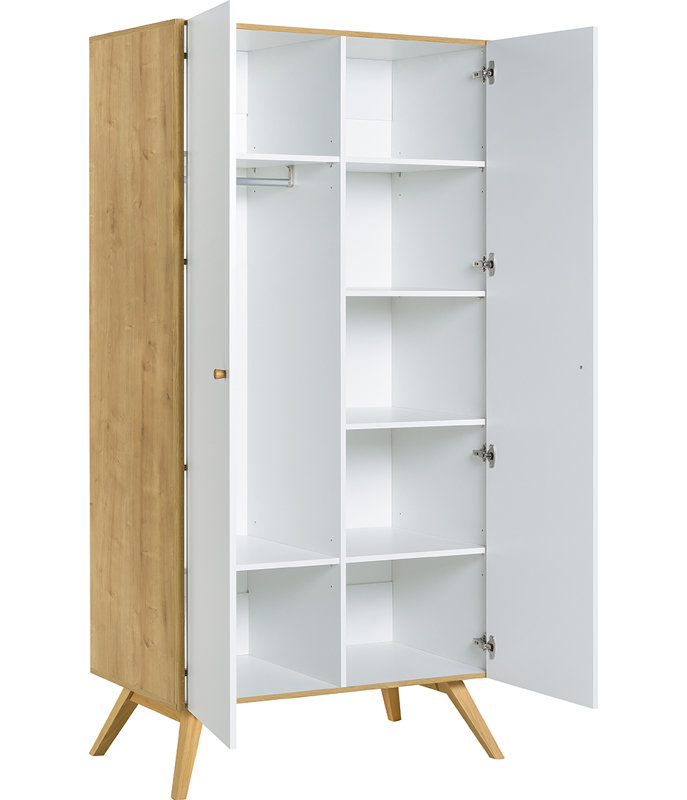 Horta 2 Door Wardrobe, Oak/White
