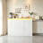 High Gloss Buffet Cabinet With Led Lights, Modern Sideboard Coffee Bar With 3 Doors, Handless Modern Sideboard Storage Cabinet For Living Room, Entryway, White-107333550
