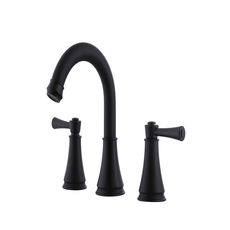 Robinet pour salle de bain à poignée large 2 poignées, Noir mat