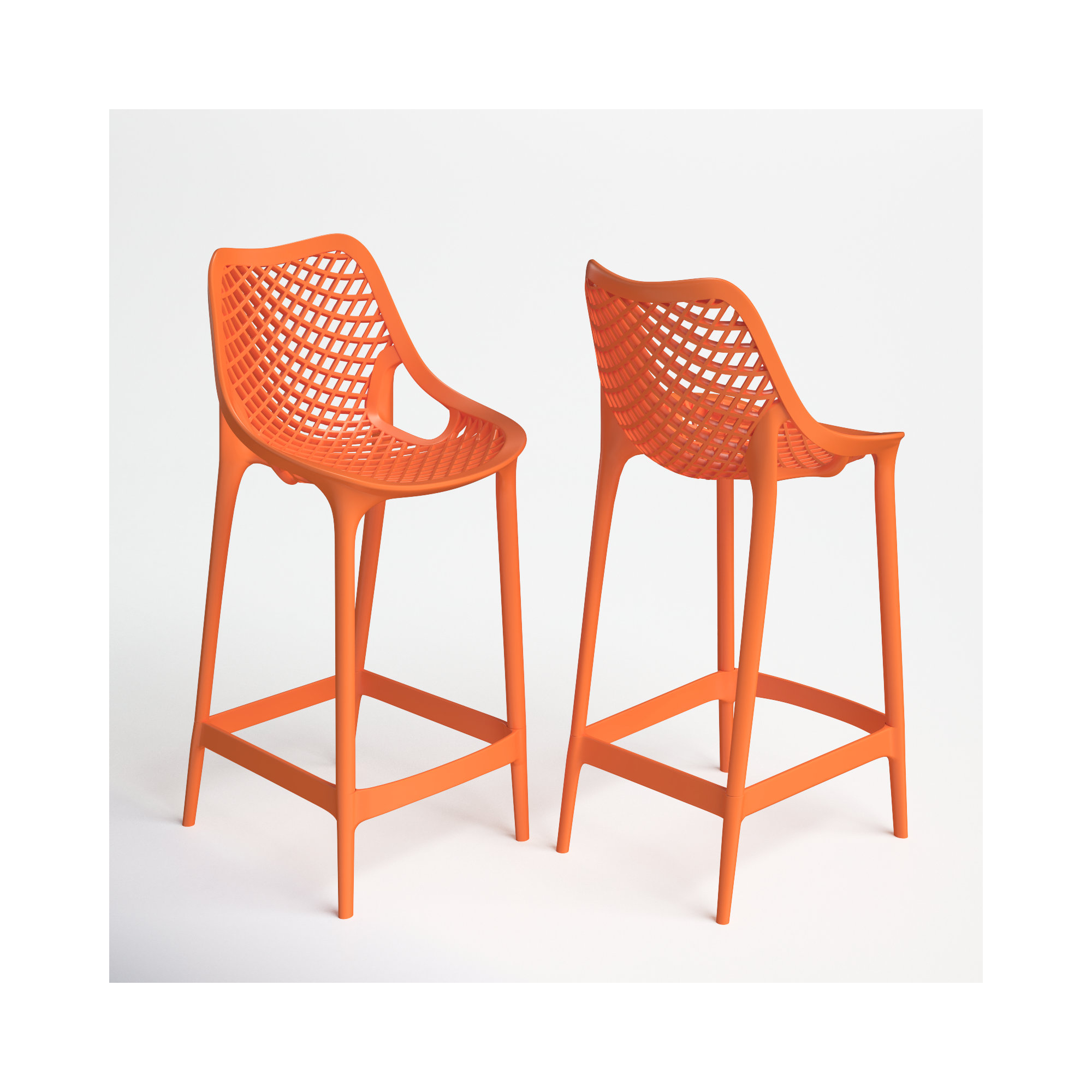 Farrah Patio Bar Stool, Orange, 25.6"