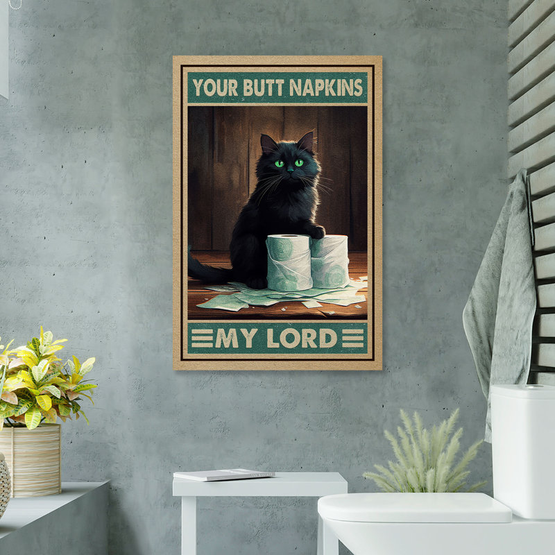 Cat - Your Butt Napkins Gallery Wrapped Canvas, 20" H x 16" W x 2" D