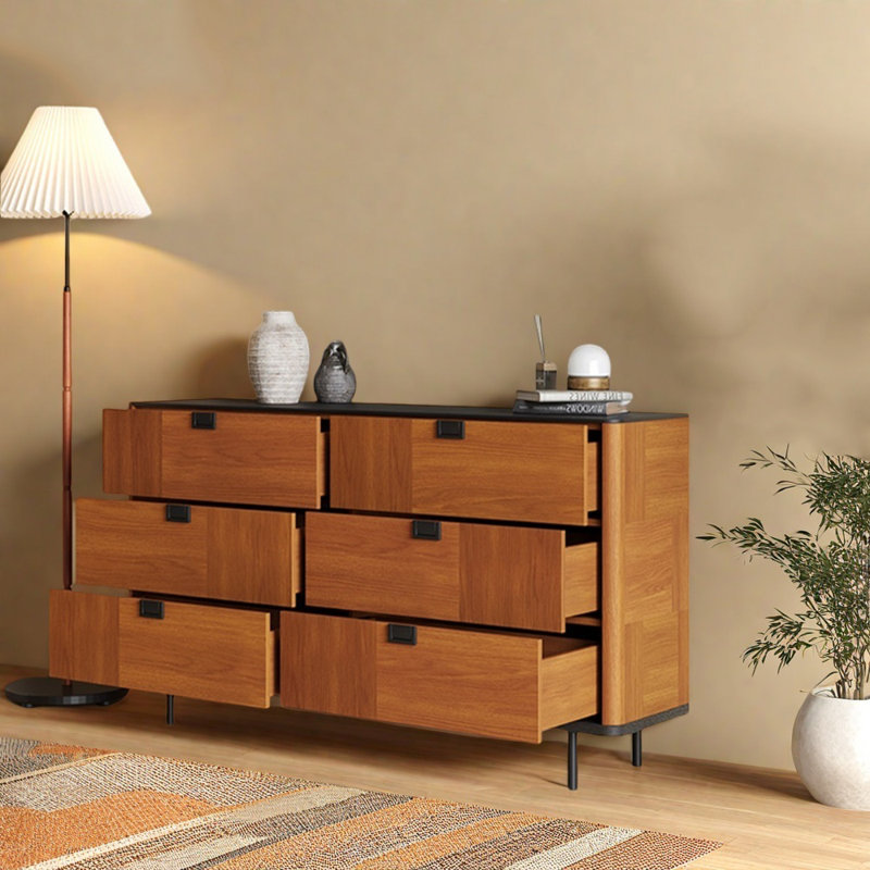 Buffet rétro en placage de bois moderne
